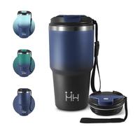 Tazza Termica 600ml, Termico per Caffè Riutilizzabile da Portare con Coperchio, Termo in Acciaio Inossidabile con Doppia Pared Aislante, per Auto, Campeggio, Bevande Calde, Latte e Tè, Palestra