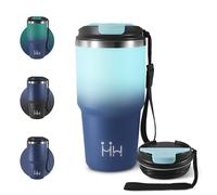 Tazza Termica 600ml, Termico per Caffè Riutilizzabile da Portare con Coperchio, Termo in Acciaio Inossidabile con Doppia Pared Aislante, per Auto, Campeggio, Bevande Calde, Latte e Tè, Palestra