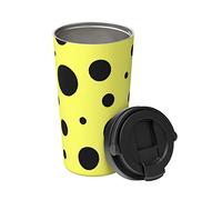 Tazza Termica Abstract Pattern On Yellow Background A Prova Di Perdite Con Coperchi Tazza Da Caffè Termica, Per Bevande, Ufficio, Ghiaccio O Bevande Calde, 17Oz