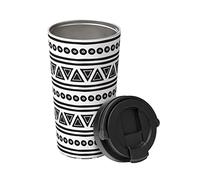 Tazza Termica Black And White Tribal Seamless Fusion Adulti Riutilizzabile Tazza Auto, Per Sport, Campeggio, Bevande, 17Oz