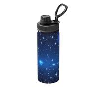 Tazza termica con stampa a stelle blu, 510 ml, adatta per alpinismo, campeggio, palestra, ufficio e uso quotidiano