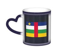 Tazza termica con stampa bandiera dell'Africa centrale, colore mistico, da nero a bianco, per caffè, tè, casa e ufficio