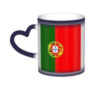 Tazza termica con stampa bandiera portoghese mistica che cambia colore, da nero a bianco, per caffè, tè, casa e ufficio