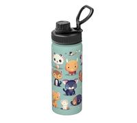 Tazza termica con stampa di simpatici animaletti, 510,3 g, adatta per alpinismo, campeggio, palestra, ufficio e uso quotidiano