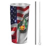 Tazza termica da 20 once in acciaio inossidabile con bandiera del Perù, America contro i peruviani, tazza da viaggio a doppia parete sottovuoto con coperchio e cannuccia per uomo e donna, regalo per