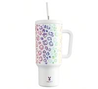 Tazza termica da 40oz/1,2L con manico e cannuccia, tazza isolata, borraccia termica isolata sotto vuoto, tazza con coperchio e cannuccia, tazza da viaggio in acciaio inossidabile isolata, 100% a prova