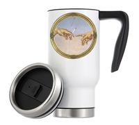 Tazza termica da viaggio con scritta "and by The Next Day God Gave Us Plants", 480 ml, colore: bianco