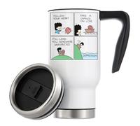Tazza termica da viaggio con scritta in inglese Follow Your Heart and get to Depression Meme, divertente e isolata sottovuoto, 480 ml, colore: bianco