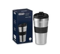 De'Longhi Travel Mug, Tazza da Caffè con Doppia parete per Bevande Calde e Fredde, Facile da Trasportare, Apertura con un Click, Rivestimento Antiscivolo in Silicone, Capacità 470ml, DLSC073