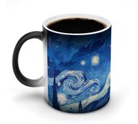 Tazza termica divertente post-impressionismo Van Gogh per bevande calde con design cambia colore