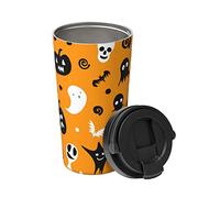 Tazza Termica Happy Halloween Dot Pattern In Acciaio Inossidabile A Prova Di Perdite Tazza Da Caffè Termica, Per Casa, Ufficio, Sport, 17Oz