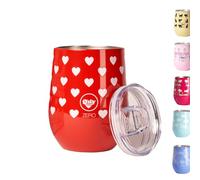 Tazza Termica in Acciaio Inossidabile con Tappo Termico - 300ml - Design Italiano Cup Thermo Heart (Doppia Parete) Mantiene: 6 ore caldo e 12 ore freddo | Ideale per Tisane, Thè, Latte