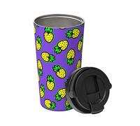 Tazza Termica Pattern Of Bright Yellow Berries In Acciaio Inossidabile Con Coperchi Tazza Da Caffè, Per Ghiaccio O Bevande Calde, Bevande, Ufficio, 17Oz
