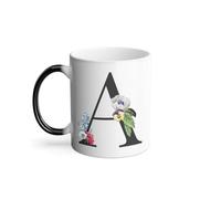 Tazza termica reattiva con scritta "A Anna Adele", con lettera dell'alfabeto, nome fiori, 325 ml
