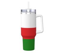 Tazza termica sottovuoto con stampa bandiera dell'Oman, 1184 ml, con cannuccia e manico, ideale per palestra, campeggio, ufficio, auto