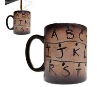 Tazza termocromica 325 ml Stranger Things, sensibile al calore con luci natalizie, riutilizzabile, Con pellicola protettiva superficiale, rimuovi le bolle strappandola