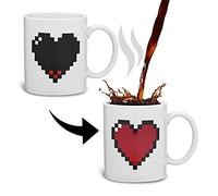 Tazza Termosensibile Tazza Cambia Colore con Cuore Tazza che Cambia Aspetto al Contatto con il Calore Tazza Regalo per Innamorati Tazza Magica in Ceramica Idea Regalo