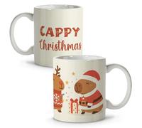 Tazza ti capibara. Tazze da caffè capybara. Tazze colazione natalizia. Regali originali per donna e uomo. Stoviglie di Natale. Dettagli colleghi. Amico invisibile. Babbo Natale. Tazza di Natale