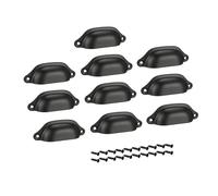 Tazza tirare cassetto mobile da cucina maniglie nere, 83mm foro Centri, 10 Pack