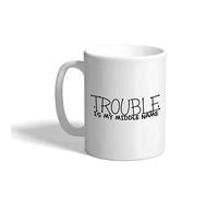 Tazza Trouble Is My Middle Name Inspiration & Tazza Personalizzata Sorella | 2 pezzi-330ml Riutilizzabile Tazzine Caffe Resistente Coppe Fan Amico