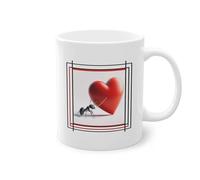 Tazza umoristica formica cuore - regalo di San Valentino bianco Glossy 11oz
