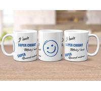 Tazza umoristica "Io sono super chiant... ma sono super comunque" - Tazza divertente da uomo - Ceramica bianca lucida - Regalo originale - Made in Italy