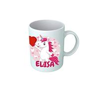 Tazza Unicorni - Nome Personalizzato - Cuore - Love - Felice - Unicorno - Cuoricino - Bimba - Idee Regalo - Tazze Colazione - Bambina