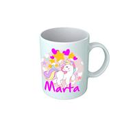 Tazza Unicorni - Nome Personalizzato - Stelle - Cuori - Unicorno Felice - Bimba - Idee Regalo - Tazze Colazione - Bambina