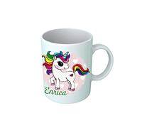 Tazza Unicorno - Personalizza Nome - Unicorno Felice - Happy - Bimba - Idee Regalo - Tazze Colazione - 330 ML - Bambina
