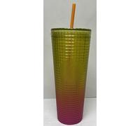 Tazza Venti Starbucks Lemon Prism Spray Rosa Gradiente Ombre Estate 2022 24 Oz.