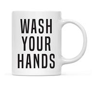 Tazza Wash Your Hands Self Isolation Social Tazza Bicchiere Amica 2 | pezzi-330ml Robusto Tazzine Caffè Elegante Tazza Colazione Compleanno Principesse