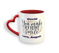 Tazza Wedding You Make My Heart Smile Love Mug Anniversario 2 pezzi-330ml | Resistente Tazza per Tè o Caffè Leggero Tazza da caffè Colazione Laurea