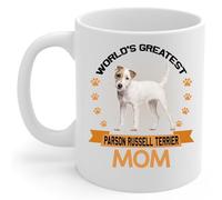 Tazza World'S Greatest White Lemon Parson Russell Terrier Dog Mom 330Ml Tazze In Porcellana Classica Tazze Da Caffè Per Tè Uso Domestico Ufficio