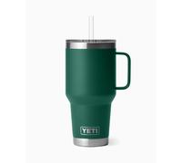 YETI Rambler Straw Mug, Stainless Steel Vacuum Insulated Mug with Stronghold Lid, Black Forest Green, 35 oz (1035 ml)