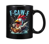 tazzas da caffè F-Caw-F Divertente tazzas di pollo, novità tazze da caffè in ceramica F-Caw-F gallo, novità FCAWF Meme Gallo che canta birra per uffici domestici Decorazioni da scrivania 11 once