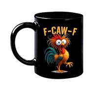 Tazzas divertente pollo F-Caw-F | Tazzas ceramica F Caw F | Novità Tazze caffè Gallo fattoria con impugnatura ergonomica antiscivolo | Divertente gallo che canta meme tazze tè regalo per amante pollo