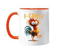 Tazzas divertente pollo F-Caw-F | Tazzas ceramica F Caw F | Novità Tazze caffè Gallo fattoria con impugnatura ergonomica antiscivolo | Divertente gallo che canta meme tazze tè regalo per amante pollo