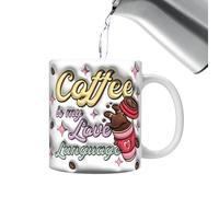 Tazze a parole, tazza con parole, tazza di caffè in ceramica a tema caffè da 350 ml, tazza di acqua potabile per caffè, tè, cioccolata calda, tazza di latte per la colazione per donne e uomini