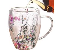 Tazze à Verre Isothermes - Double Paroi Résistantes à la Chaleur | 350 ml à Thé, Cappuccino et avec Poignée | Créatives, Verre Transparent, Boissons Chaudes, Café, Thé, Cuisine