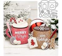 Tazze Baci Fustelle in Metallo, Stencil Carta Artigianale Modello FAI DA TE, Album Goffratura per Fare Carte Scrapbooking
