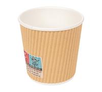 Tazze Bevande Calde, A Doppia Parete, Kraft Ondulato 120 Ml. Marrón Cartone - 1000 Unità