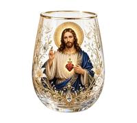 Tazze Caffè Cristiane per Donne - Bicchiere in Gesù Trasparente 400ml | Vetreria Floreale Da Collezione,Per Uomo E Donna, Whisky, Birra, Bevande, Home Bar, Tavolo Da Pranzo, Festività, Vacanza E Riuni