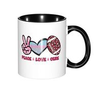 Tazze Caffe E The Amore Pace Cancro al Seno Calcio Divertente Idee Regali Tazza Mug Multicolore Regali per La Famiglia Tazza Divertente 11Oz