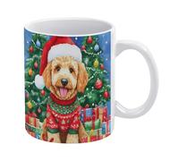 Tazze Caffe Golden Doodle Dog Christmas Moderne Tazze Resistenti Tazza In Porcellana Per Thè Latte Quotidiano