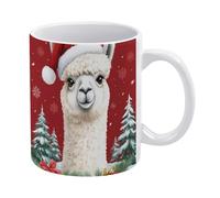 Tazze Caffe Merry Christmas Alpaca Winter Animal Statement Tazze Da Caffè In Ceramica Retrò Tazza In Porcellana Per Home Quotidiano Thè