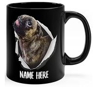 Tazze Caffe Personalized Pug Brindle Custom Name Christmas Statement Tazza In Ceramica Colorata Tazza In Porcellana Per Quotidiano Thè Anniversario