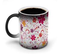 Tazze che cambiano colore con linee rotanti, tazze che cambiano colore con stampa a caldo, tazze da caffè in ceramica sensibili al calore, aggiungi caffè o tè e appare una piccola scena felice