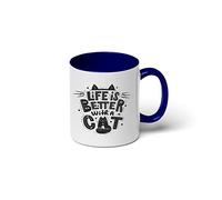 Tazze Colazione Life Is Better With Cats Divertente Tazze Caffe Retrò Tazza Colazione Porcellana Per Fidanzata Moglie Thè