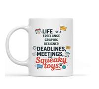 Tazze Colazione Life Of A Freelance Graphic Designer Deadlines, Meetings Colorata Tazze Caffe Divertente Mug In Porcellana Per Home Caffe Latte