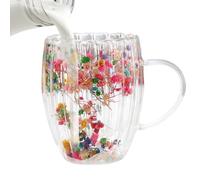 Tazze Con Fiori Secchi: A Doppia Parete Da 300 Ml, Manico Di Chiarezza Con Isolamento Termico, Caffè Trasparente Con Fiori Reali, Esposizione Estetica Della | Tavoli D'ora Del Tè